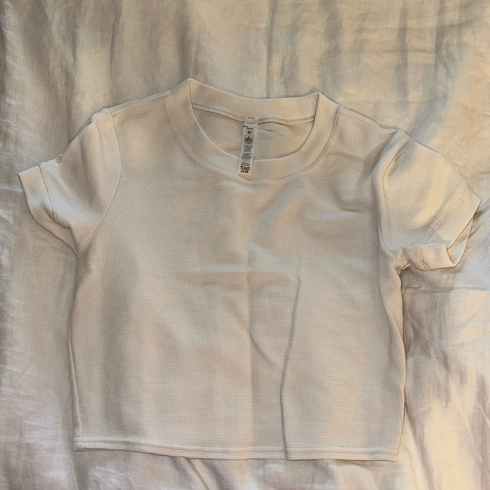 Alo women’s white T-shirt. Size medium.